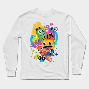 Funny doodle with monsters Long Sleeve T-Shirt